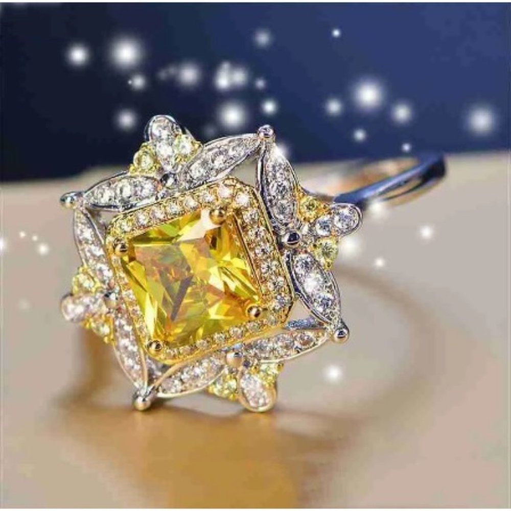 Ring Diamond Tourmaline Art Deco Lily RA8